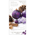 KARÁCSONYI KÉPESLAP - lila dekorációval