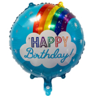 SZIVÁRVÁNYOS KÉK SZÜLINAPI LUFI (45cm)