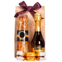 Karácsonyi ajándékcsomag bejglivel és proseccoval