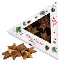 Karácsonyi csokoládé csillagok logózható dobozban