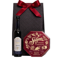 Magyaros ajándékcsomag pálinkával és desszerttel